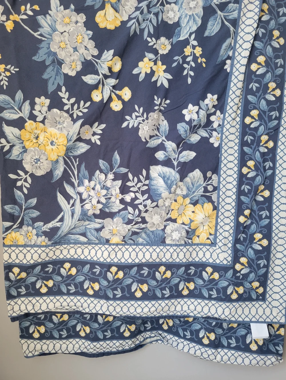 The Company Store Palmeros Floral Tablecloth Blue Yellow 70 x 120